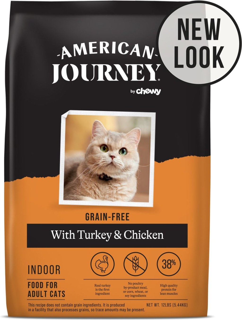 Picture of: American Journey Indoor Recipe with Turkey & Chicken Grain-Free Dry Cat  Food, -lb bag