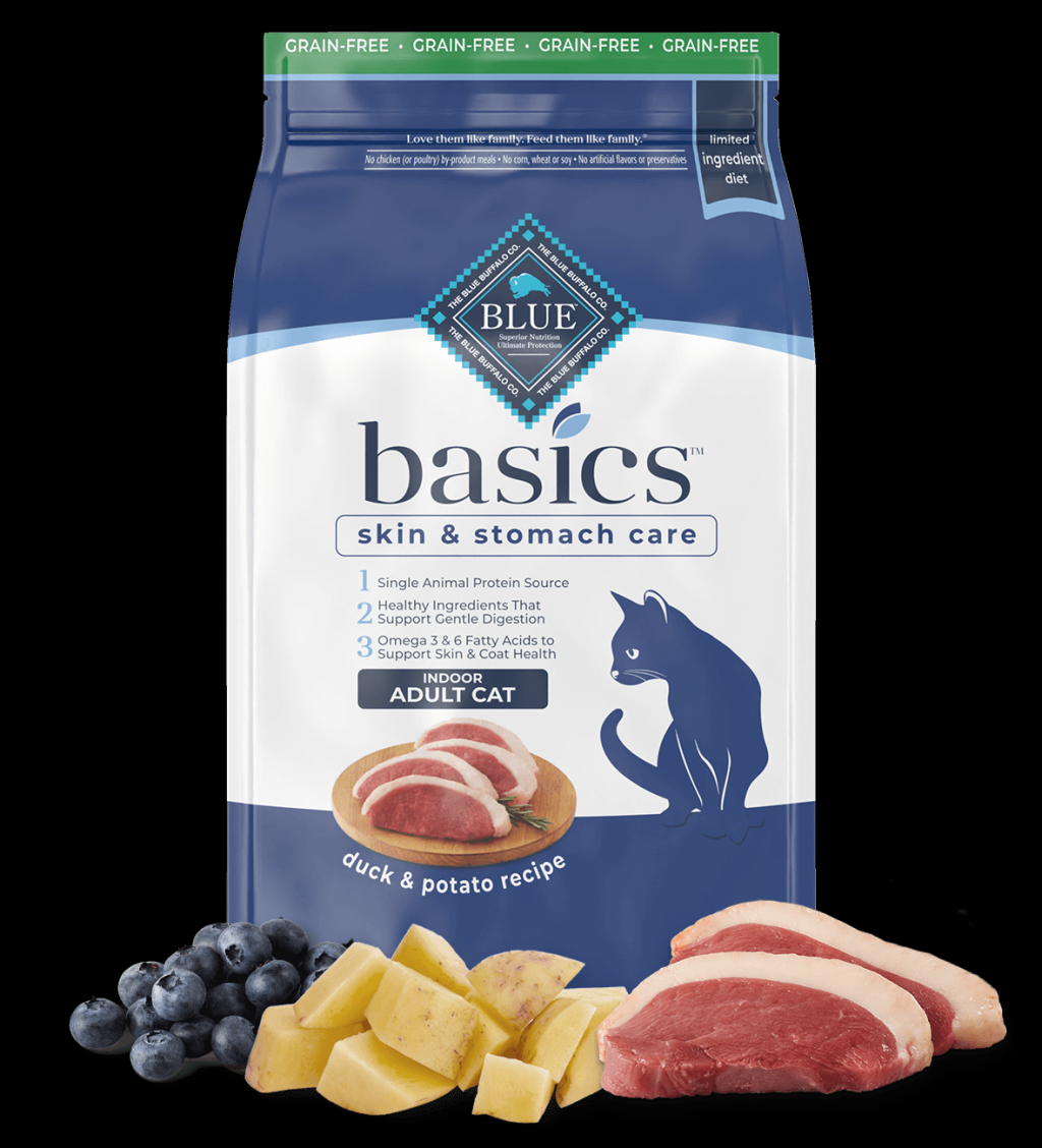 Picture of: BLUE Basics™ Dry Cat Food Grain-Free Duck & Potato Recipe  Blue