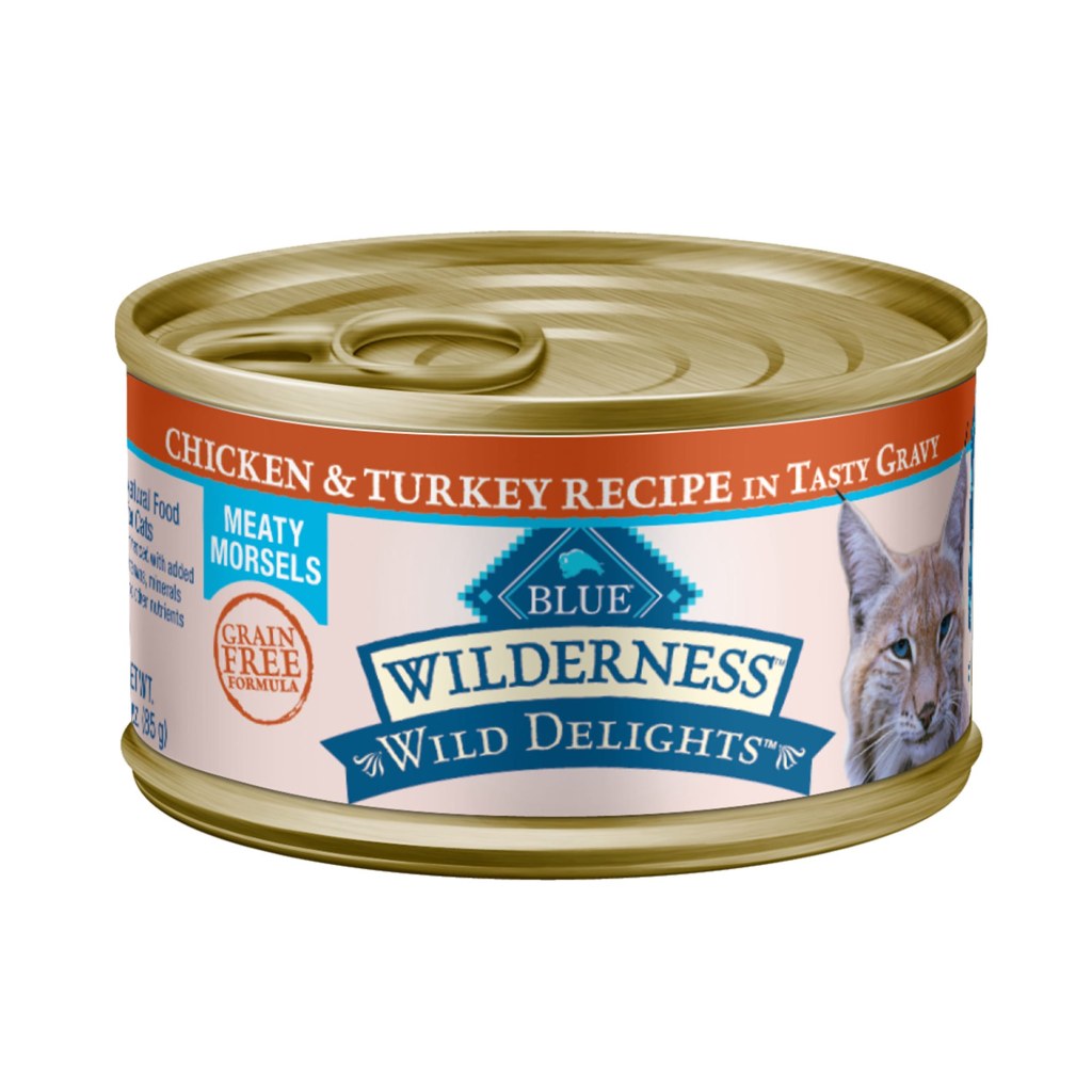 Picture of: Blue Buffalo Blue Wilderness Wild Delights Meaty Morsels Chicken & Turkey  in Gravy Canned Adult Cat Food,  oz
