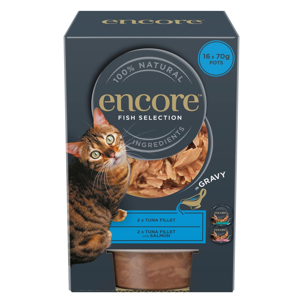 Picture of: Encore % Natural Wet Cat Multipack Fish Selection in Sauce Pots