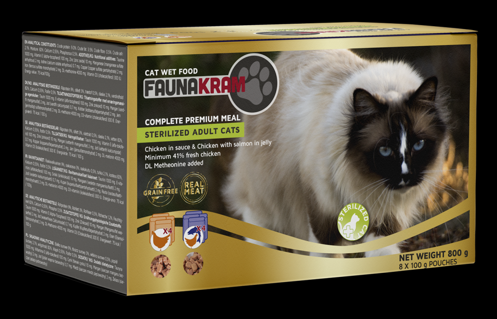 Picture of: Faunakram Cat wet food with chicken in sauce & chicken with salmon