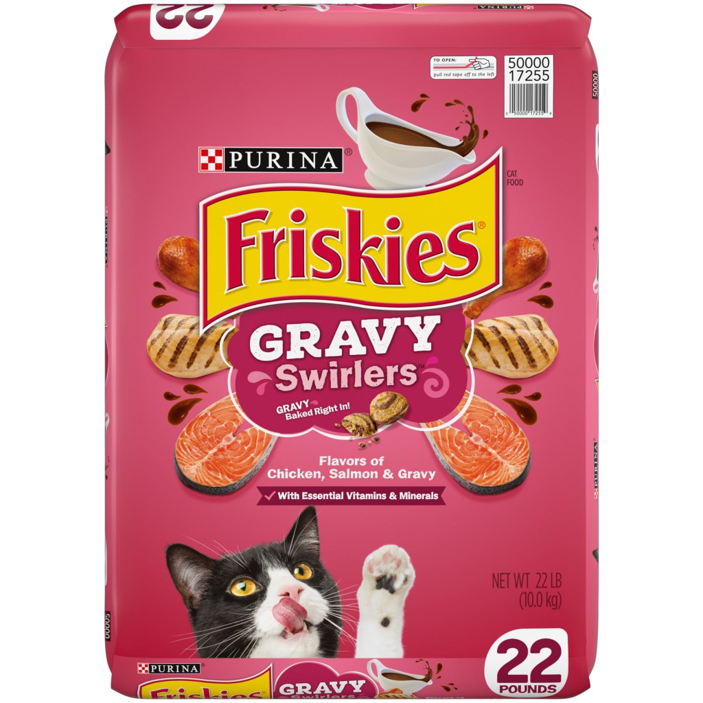 Picture of: Friskies Gravy Swirlers Savory Chicken & Salmon Dry Cat Food,  lb Bag