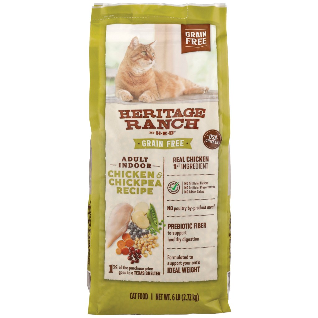 Picture of: Heritage Ranch by H-E-B Adult Indoor Grain-Free Dry Cat Food – Chicken &  Chickpea