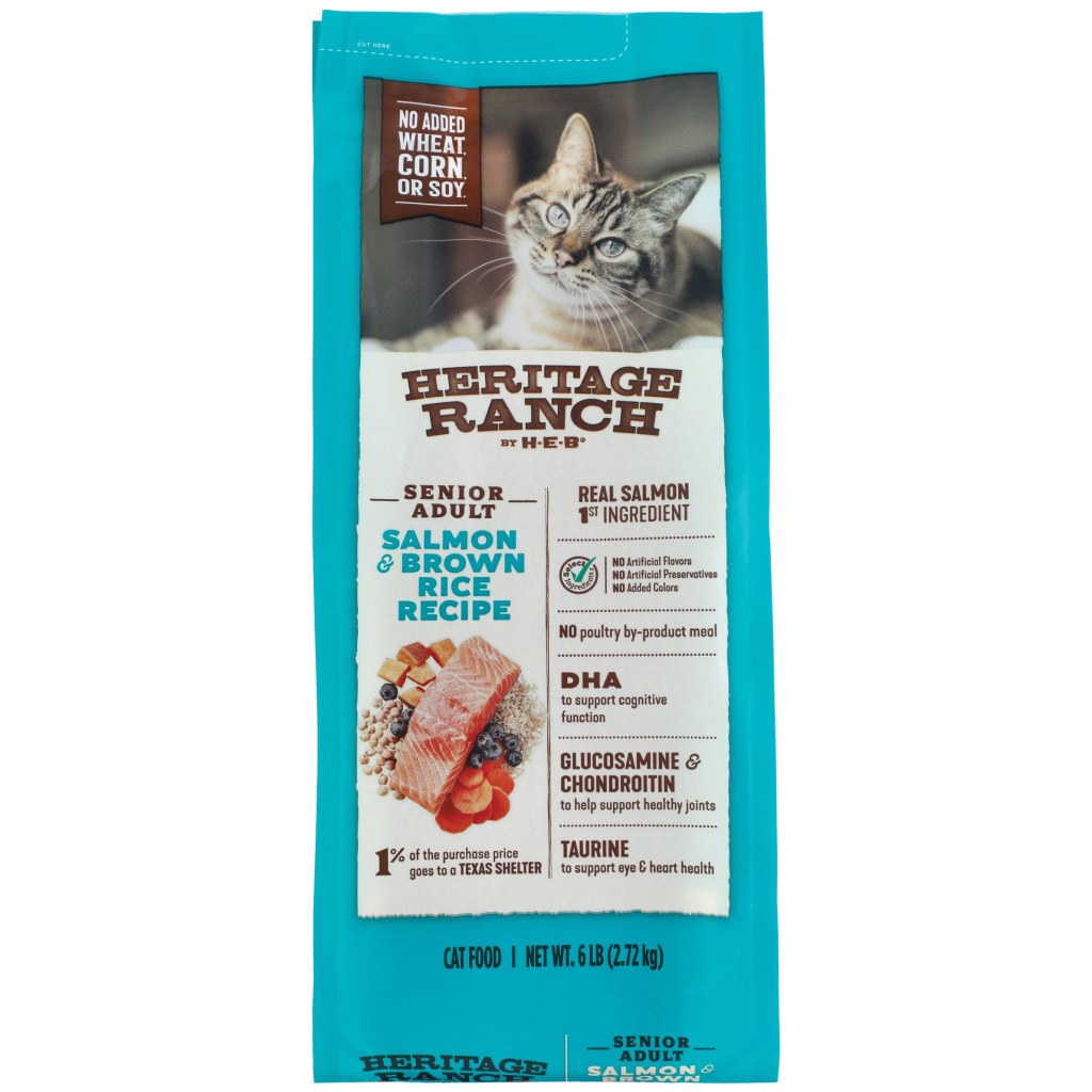 Picture of: Heritage Ranch by H-E-B Senior Adult Dry Cat Food – Salmon & Brown