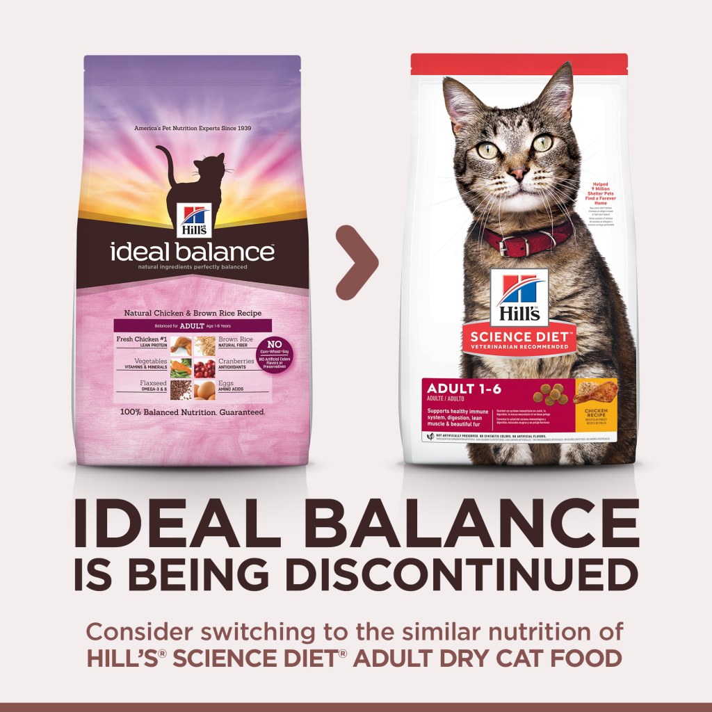 Picture of: Hill’s Ideal Balance Adult Natural Chicken & Brown Rice Recipe Dry Cat  Food,  lb bag