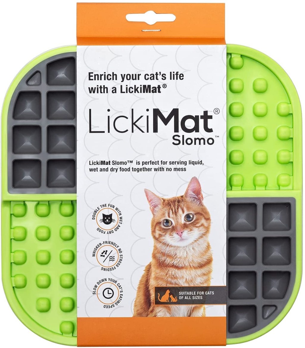 Picture of: Lickimat Slomo Cat Feeder for Slow Cats – Reduce Boredom and Anxiety –  Ideal for Food, Treats, Yoghurt or Peanut Butter – Fun Alternative to a  Feeding