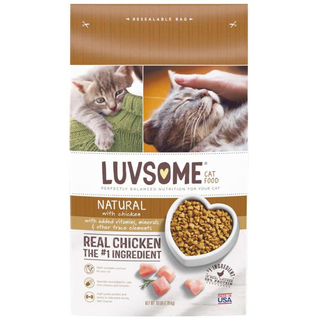 Picture of: Luvsome Natural with Chicken Adult Cat Food,  lb – Greatland Grocery