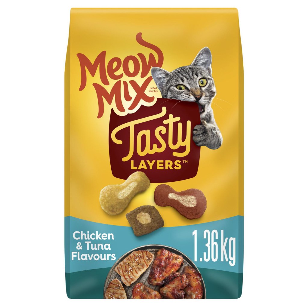 Picture of: Meow Mix Tasty Layers Chicken and Tuna Flavour Dry Cat Food