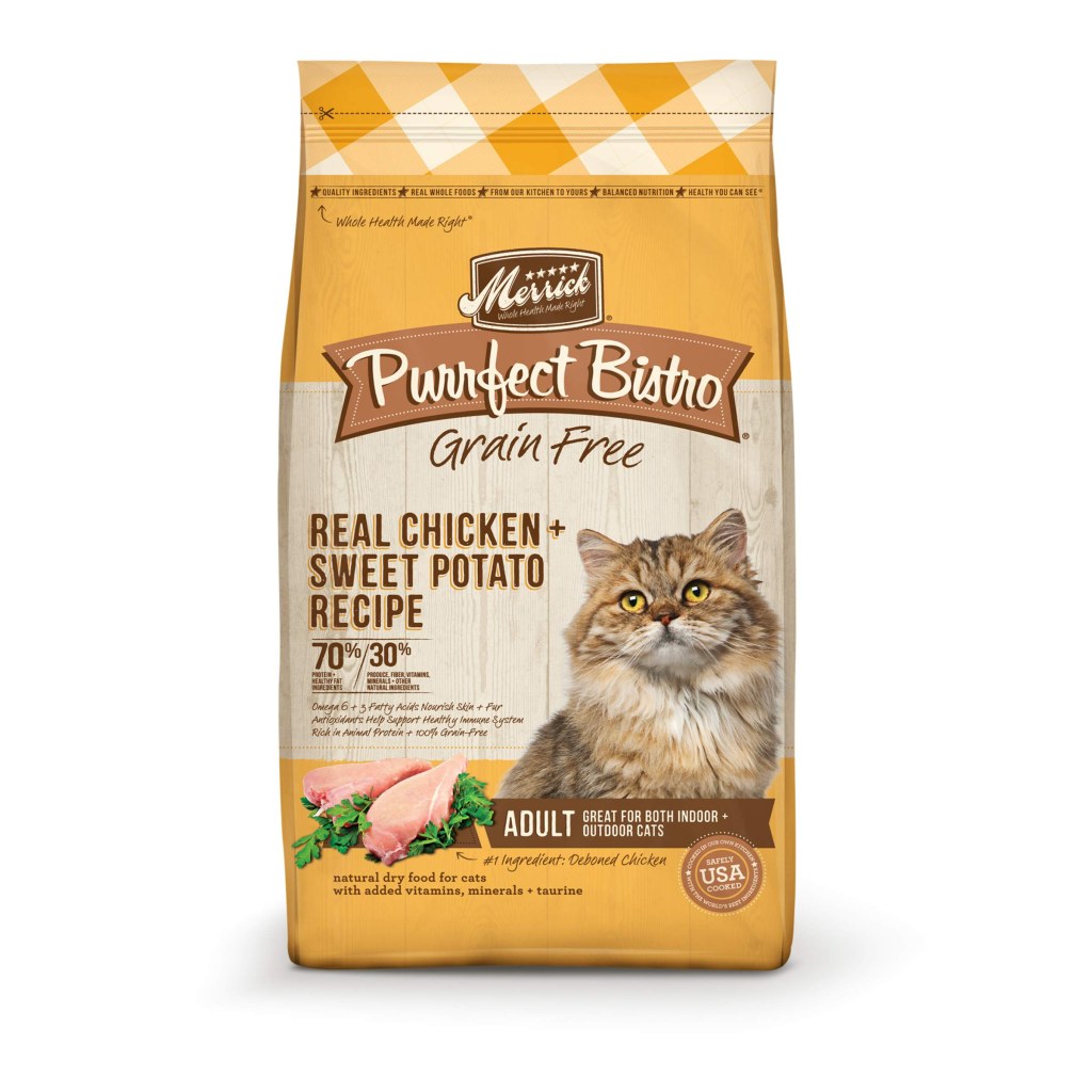 Picture of: Merrick Purrfect Bistro Grain Free Real Chicken Recipe Dry Cat