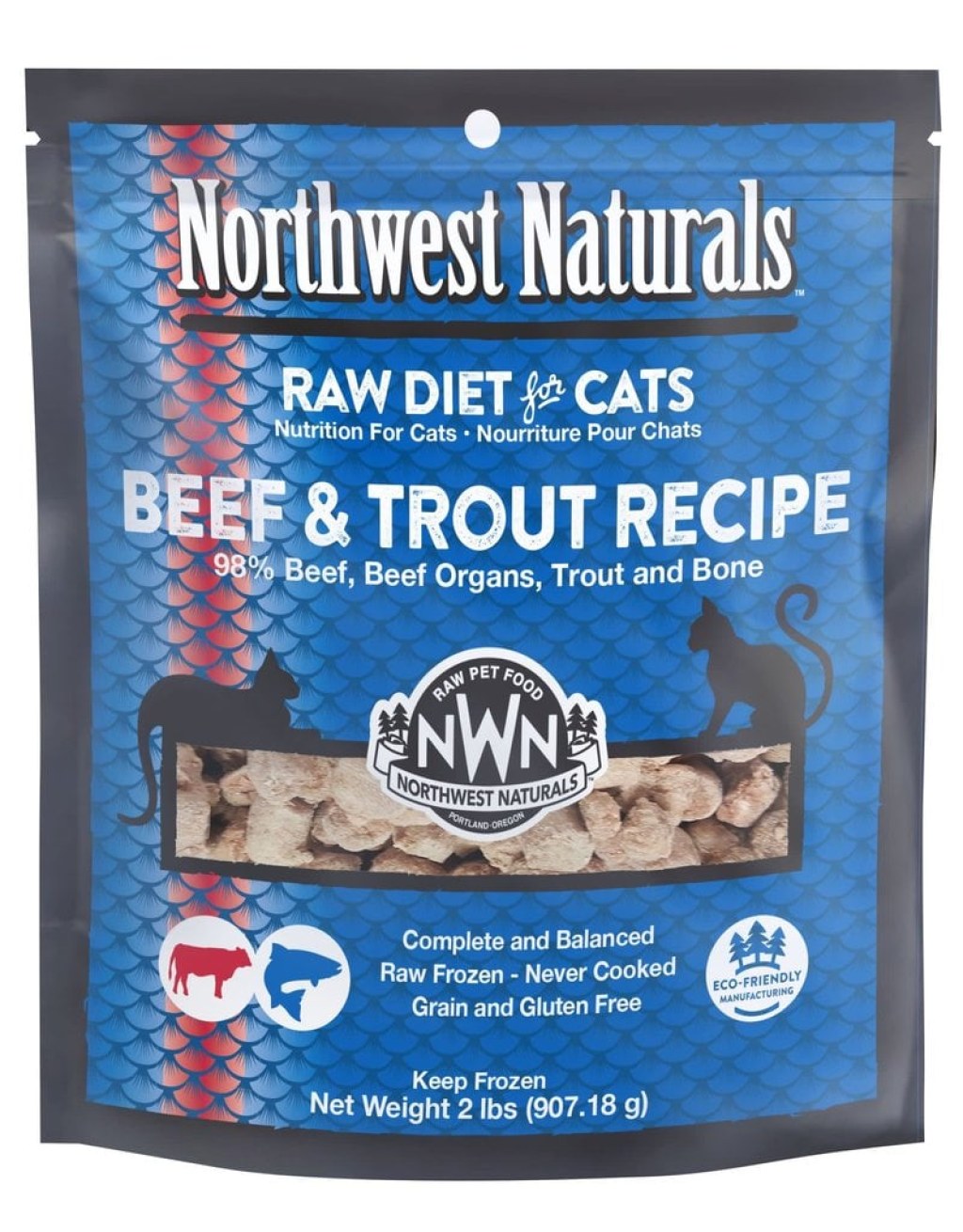 Picture of: Northwest Naturals NORTHWEST NATURALS Frozen Raw Cat Food LB Beef and Trout