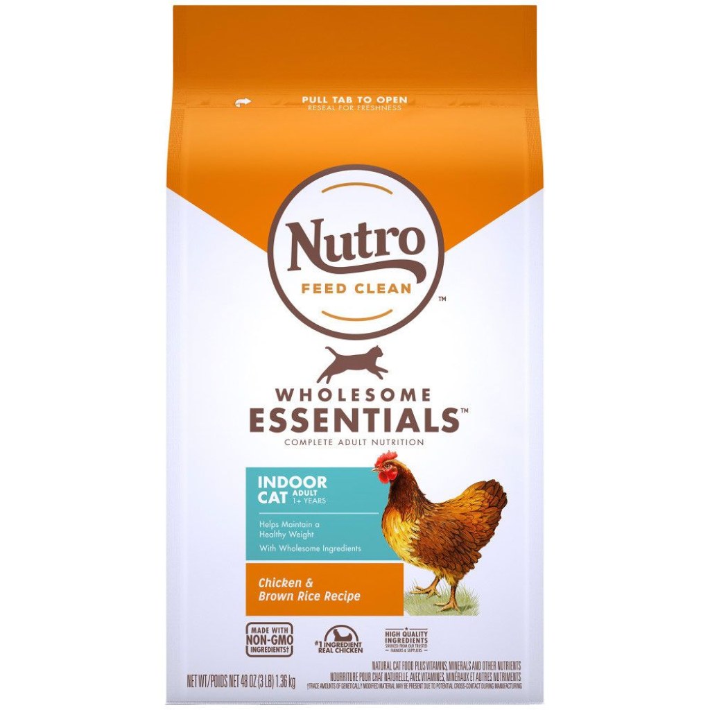 Picture of: Nutro Whole Essentials Adult Indoor Natural Dry Cat Food for Healthy Weight  Farm-Raised – Chicken & Brown Rice Recipe ( lb)