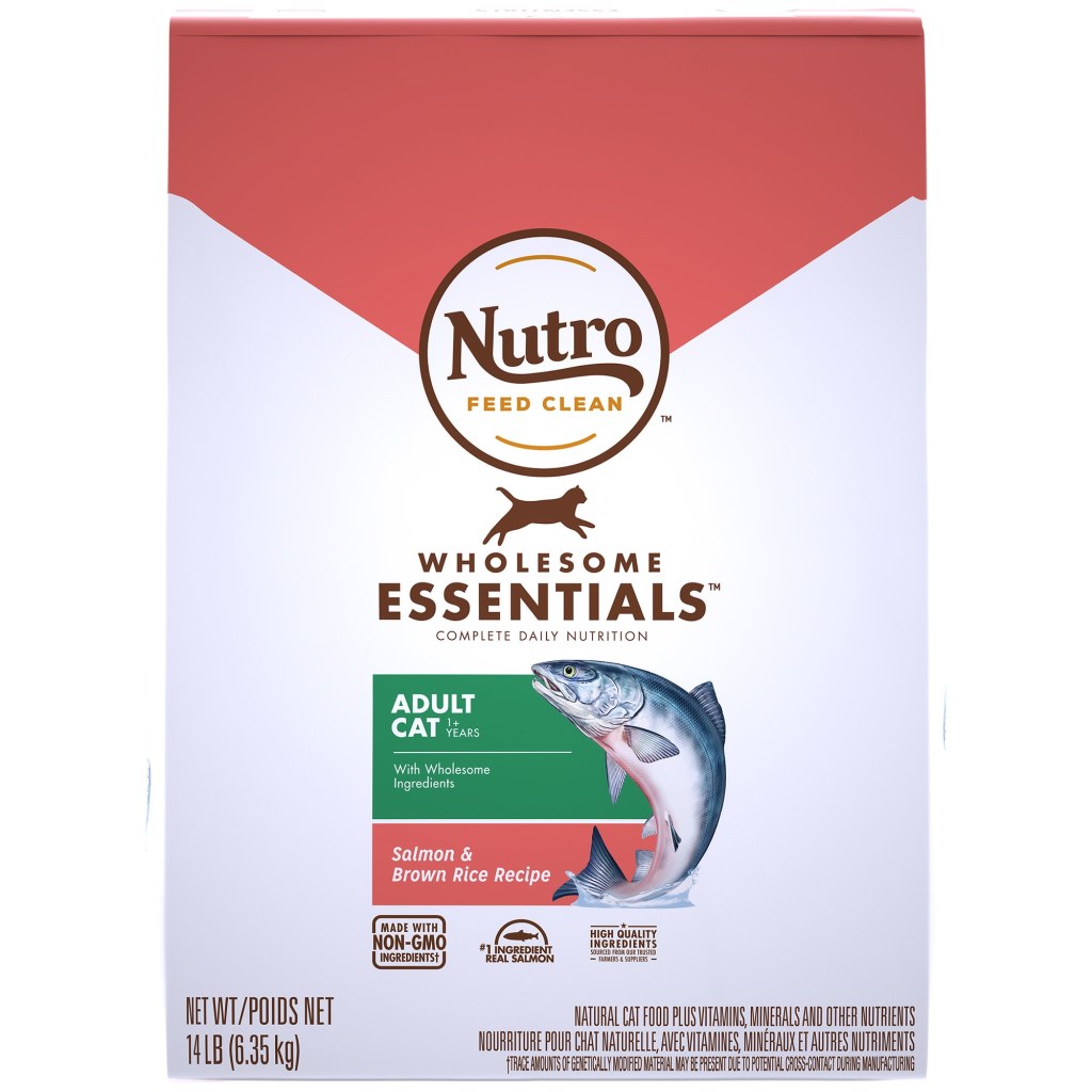 Picture of: Nutro Wholesome Essentials Adult Salmon & Brown Rice Recipe Natural Dry Cat  Food,  lbs.