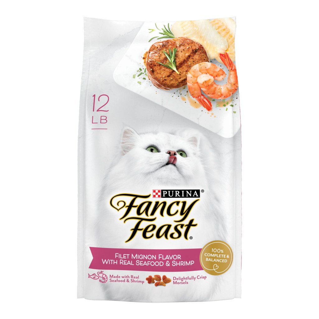 Picture of: Purina Fancy Feast Dry Cat Food Filet Mignon Flavor with Seafood and Shrimp  –  lb