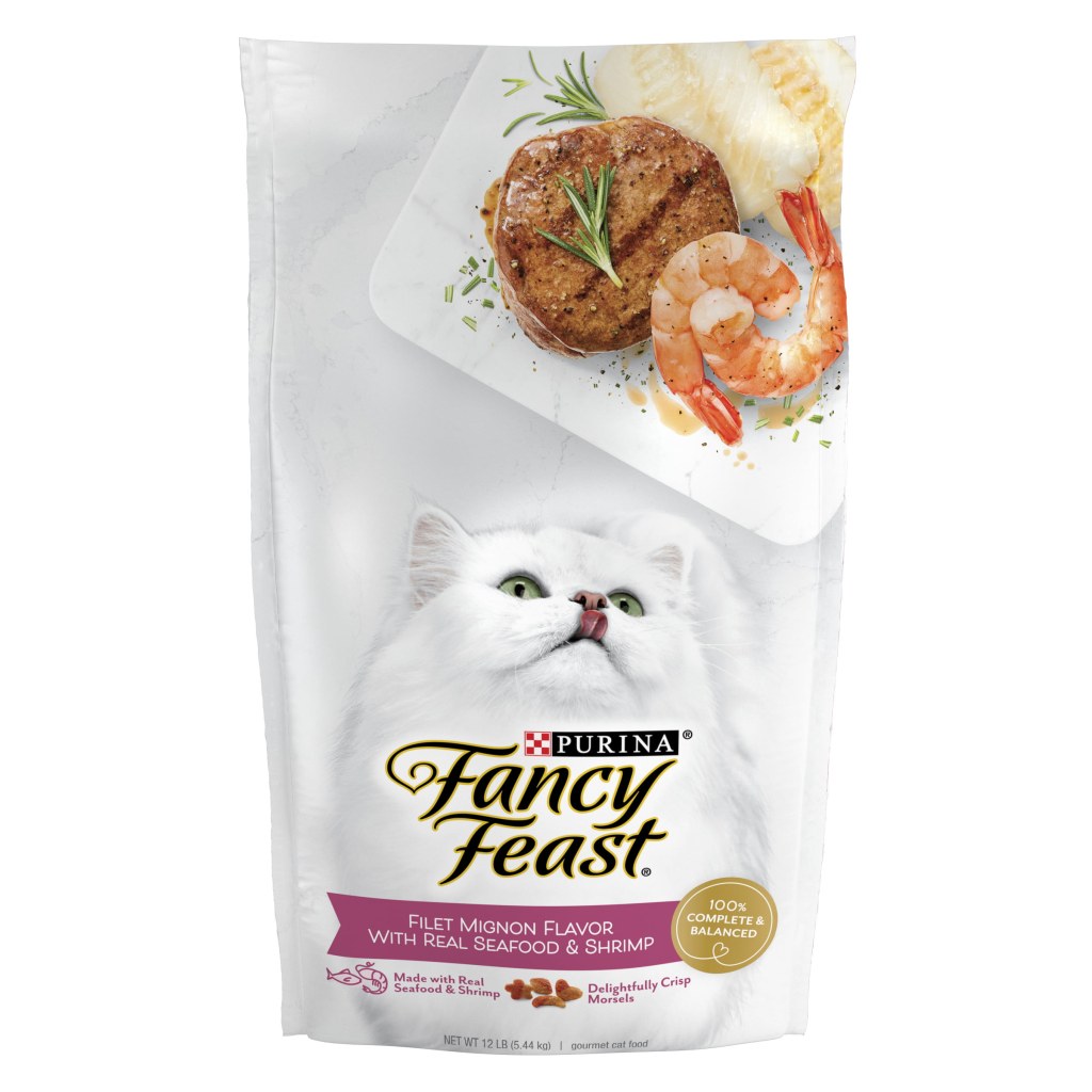 Picture of: Purina Fancy Feast Dry Cat Food Filet Mignon Real Seafood Shrimp,  lb Bag