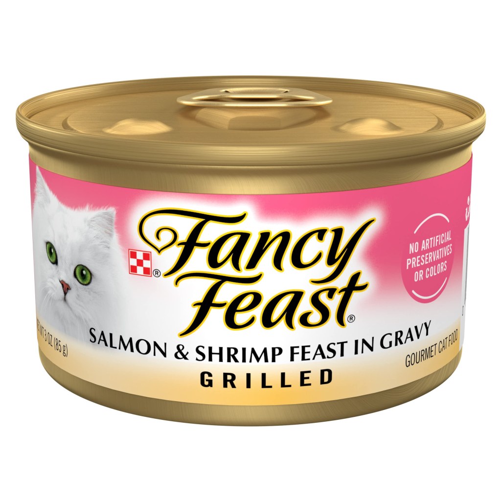 Picture of: Purina Fancy Feast Grilled Wet Cat Food Salmon and Shrimp Feast in Wet Cat  Food Gravy – ()  oz