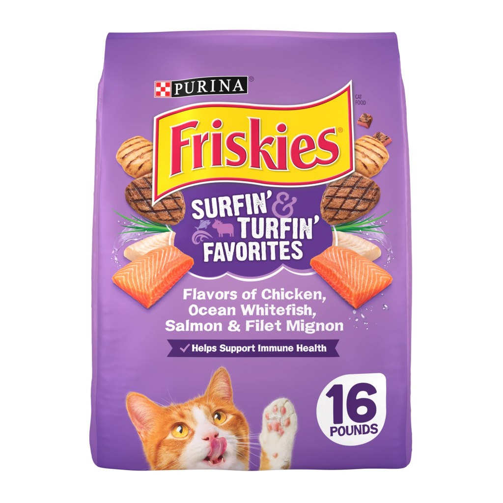 Picture of: Purina Friskies Dry Cat Food, Surfin’ & Turfin’ Favorites –  lb