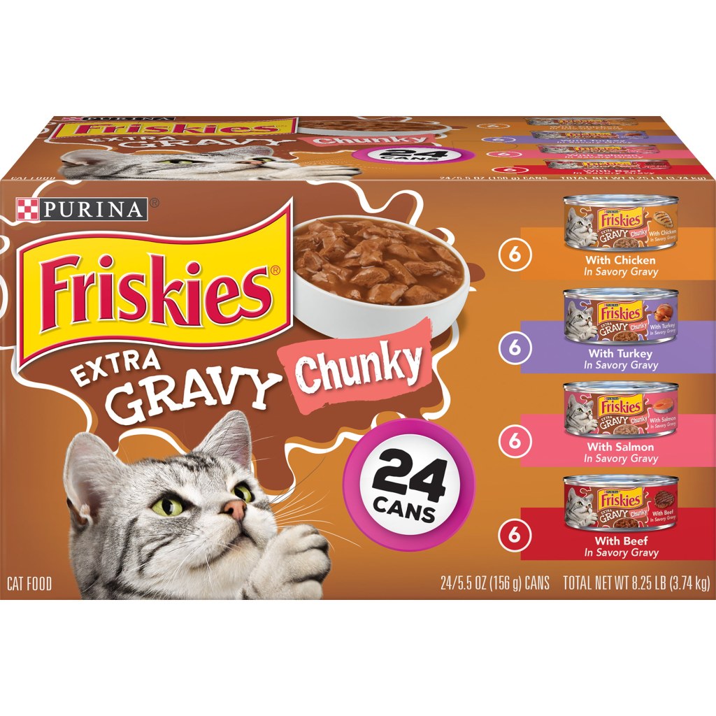 Picture of: Purina Friskies Extra Gravy Chunky Wet Cat Food Variety Pack,