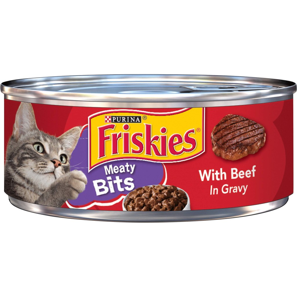 Picture of: Purina Friskies Gravy Wet Cat Food, Meaty Bits With Beef in Gravy – . Oz