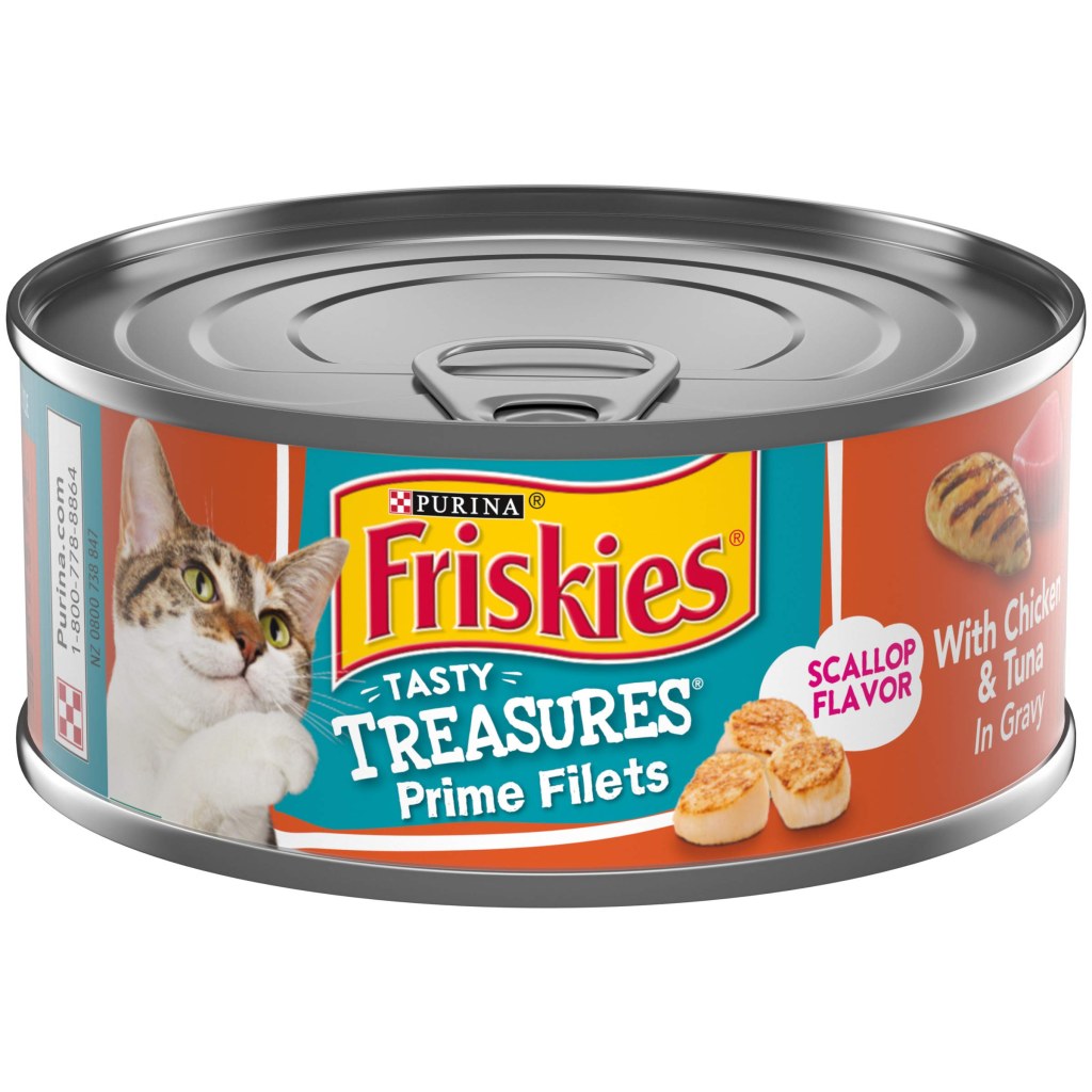 Picture of: Purina Friskies Gravy Wet Cat Food, Tasty Treasures With Chicken & Tuna and  Scallop Flavor – () . oz