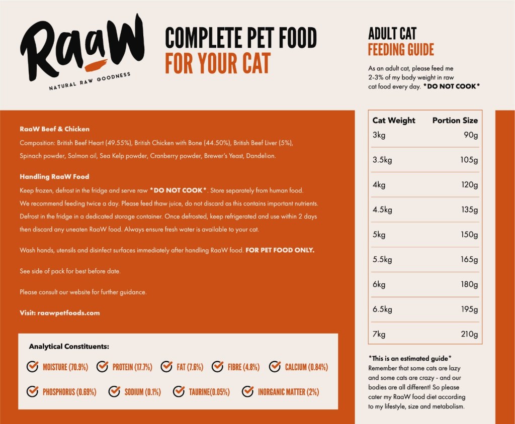 Picture of: RaaW – Beef & Chicken Raw Cat Food  x 0g