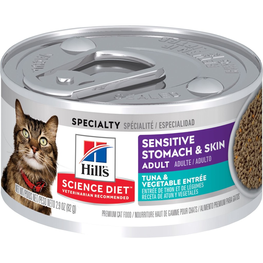 Picture of: Sensitive Stomach & Skin Tuna & Vegetable Entrée cat food