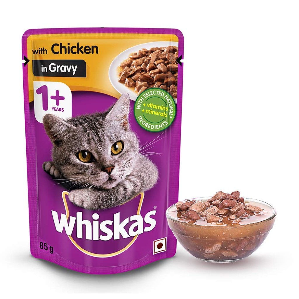 Picture of: Whiskas Adult (+ Years) Wet Cat Food, Chicken in Gravy, 2 x  g Pouches